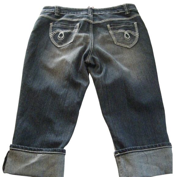 Royal Roots Perfect Jeans Size 9/10 Women's Dark Wash Capri Jeans - Picture 6 of 6